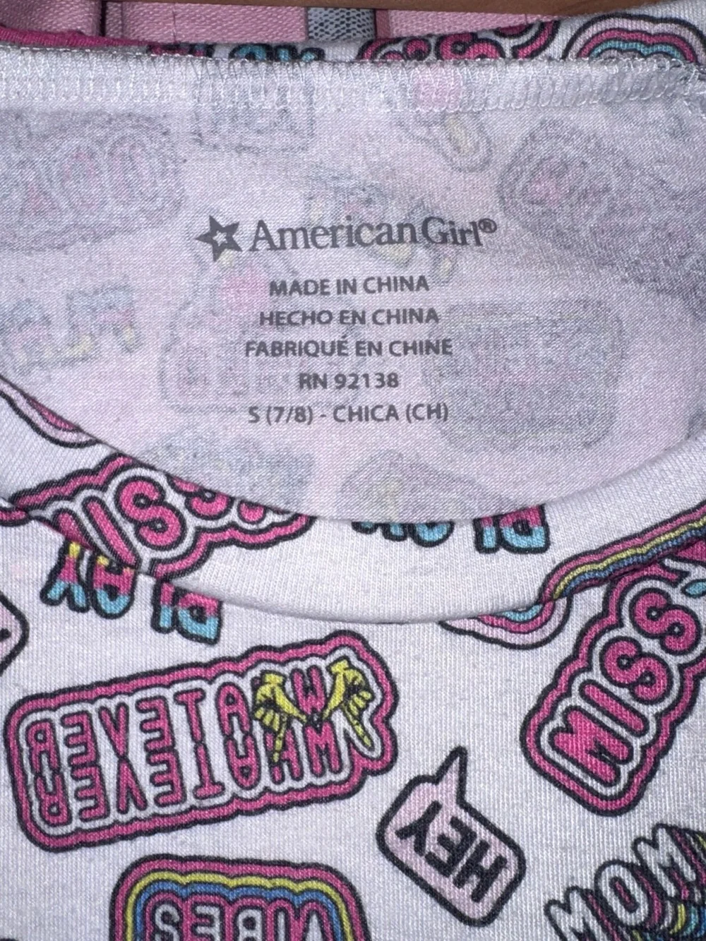 American Girl Pink Sweatpants with Blue Stripes
